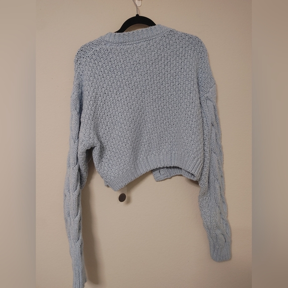 FREE PEOPLE Bonfire Cardigan Cardi Sweater in Boardwalk Blue - Picture 9 of 9